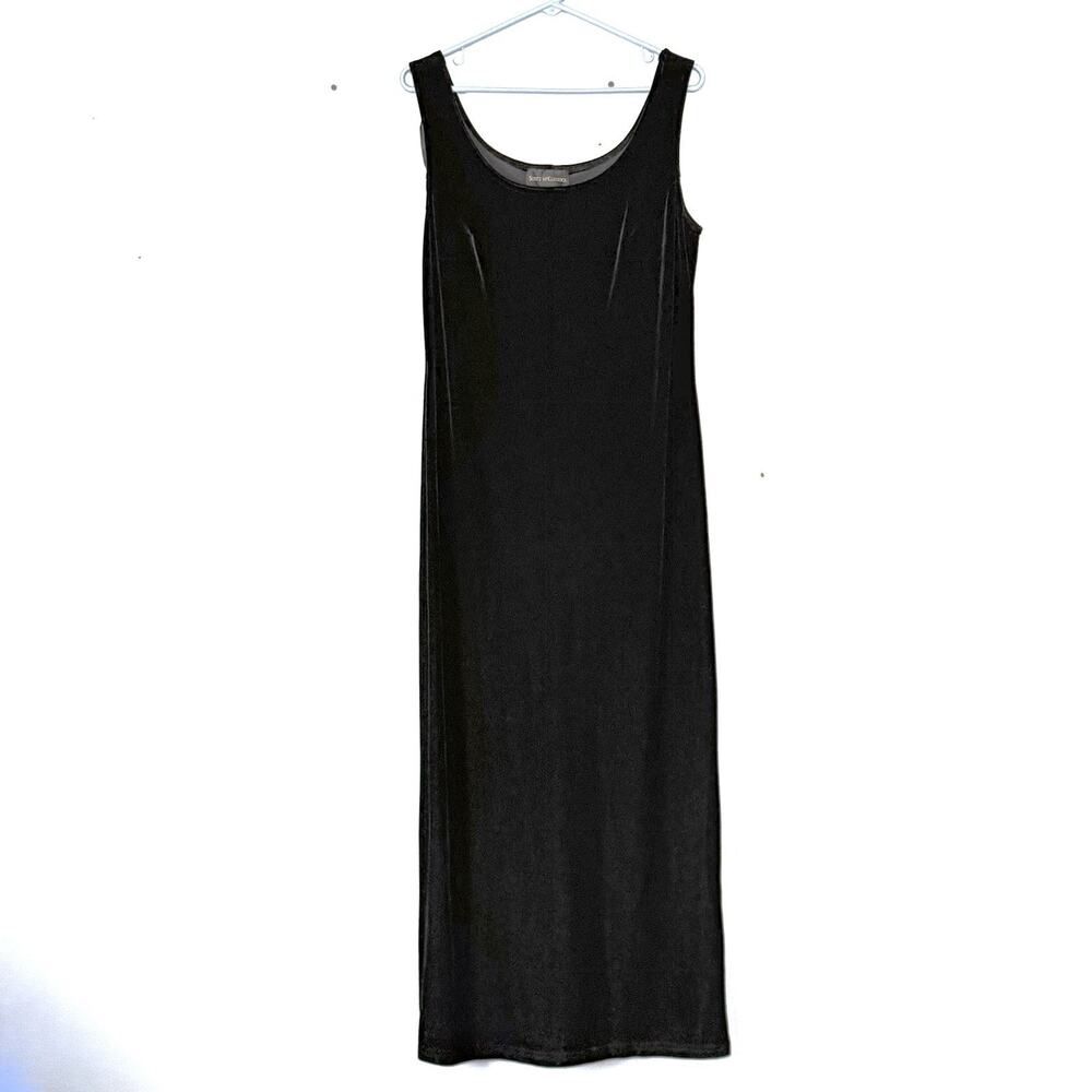 Scott McClintock Black Velvet Dress Size 12 Vintage Long Maxi Whimsigoth Witchy